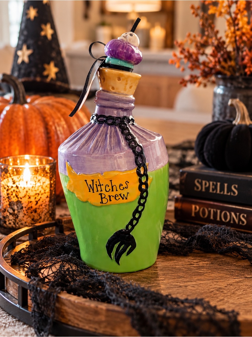 Blue Sky Clayworks Halloween Witches Brew Vial Potion Bottle Heather Goldminc